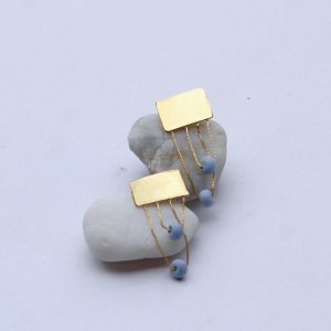 Arete piedras rondel azul