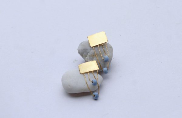 Arete piedras rondel azul